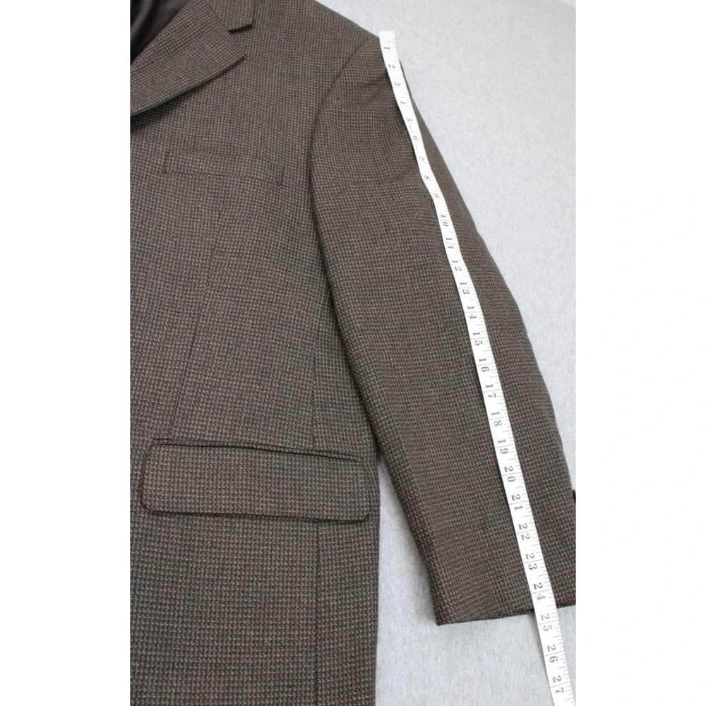 Pronto Uomo Blazer Mens 48R Houndstooth Lambs Wool 2 Button Single Breasted